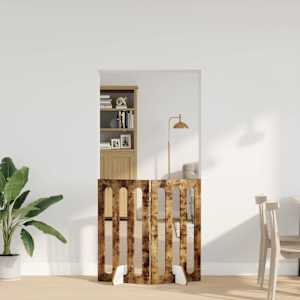 Zložljiva ograda za hišne ljubljenčke 2 pcs Dimljeni Hrast