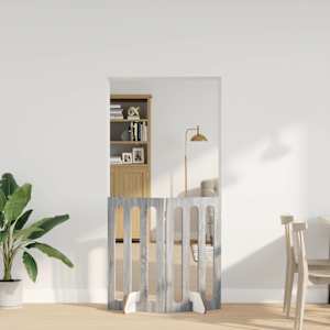 Zložljiva ograda za hišne ljubljenčke 2 pcs Siva Sonoma