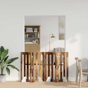 Zložljiva ograda za hišne ljubljenčke 4 pcs Hrastovina