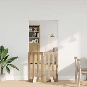 Zložljiva ograda za hišne ljubljenčke 2 pcs Obrtni Hrast