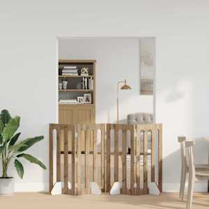 Zložljiva ograda za hišne ljubljenčke 4 pcs Obrtni Hrast