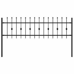 vidaXL Spike aiakaitse ASTEN 200 x 110 cm Pulberv&auml;rvitud teras Must