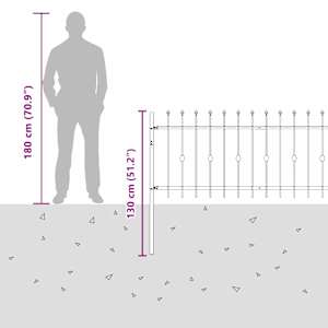 Spike plot Černá 200 x 130 cm Práškově lakovaná ocel - obrázek 8