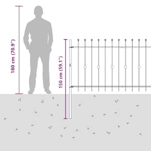 Spike plot Černá 200 x 150 cm Práškově lakovaná ocel - obrázek 8