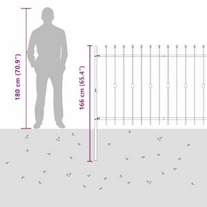 Spike plot Černá 200 x 130 cm Práškově lakovaná ocel - obrázek 8