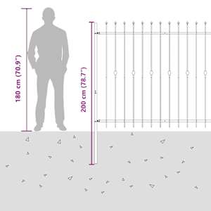 Spike plot Černá 200 x 200 cm Práškově lakovaná ocel - obrázek 8