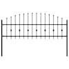 vidaXL Spike aiakaitse ASTEN 200 x 110 cm Pulberv&auml;rvitud teras Must