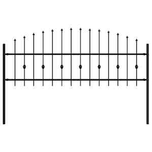 vidaXL Spike aiakaitse ASTEN 200 x 110 cm Pulberv&auml;rvitud teras Must