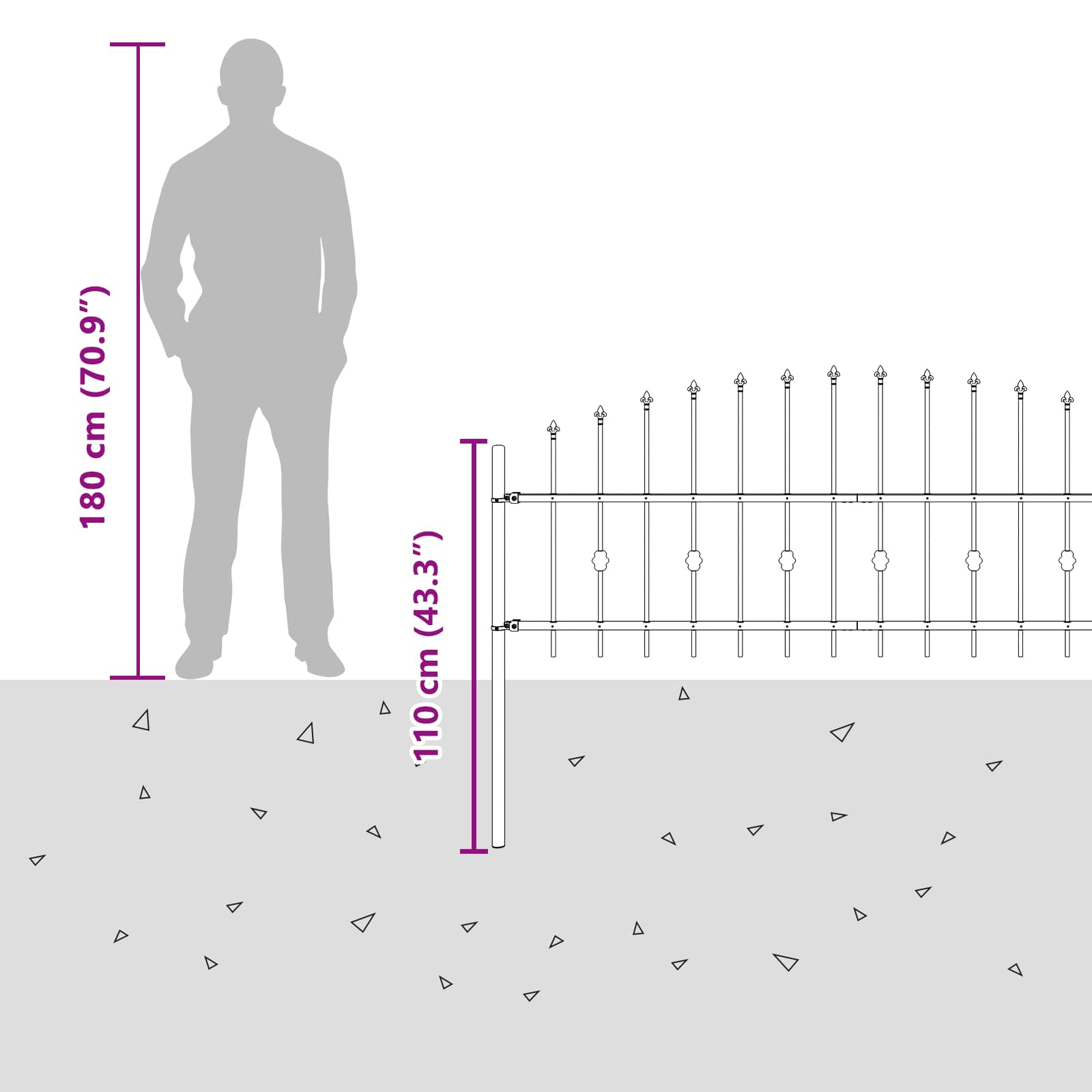 Vrh z bodicami Črna 200 x 130 cm Prašno lakirano jeklo - slika 8