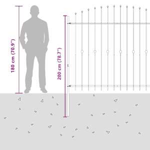Spike plot Černá 200 x 200 cm Práškově lakovaná ocel - obrázek 8