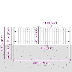 Hřebíkový obloukový plot Černá 200 x 130 cm - obrázek 7