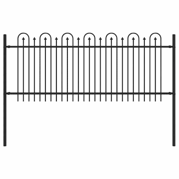 vidaXL Koonustega Kaarekujuline Aed DRONTEN 200 x 130 cm Must