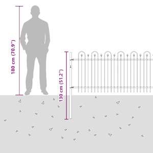 Hřebíkový obloukový plot Černá 200 x 130 cm - obrázek 8