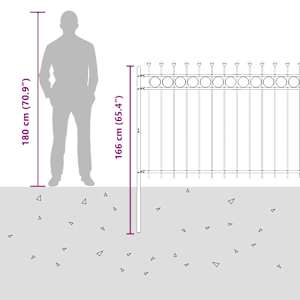 Kruhový plot Černá 200 x 130 cm Práškově lakovaná ocel - obrázek 8