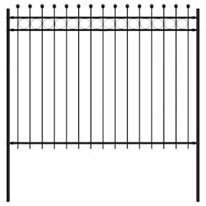 Kruhový plot Černá 200 x 200 cm Práškově lakovaná ocel - obrázek 2