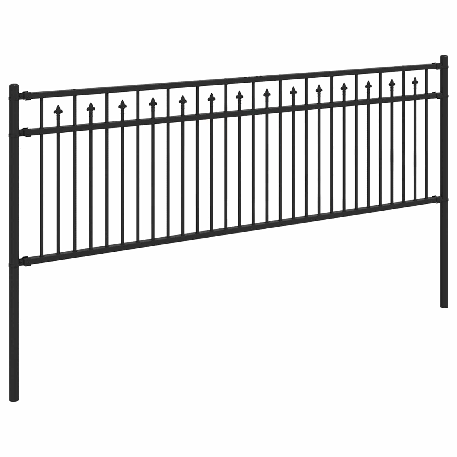 Spike Fence Črna 200 x 110 cm Prašno lakirano jeklo - slika 4