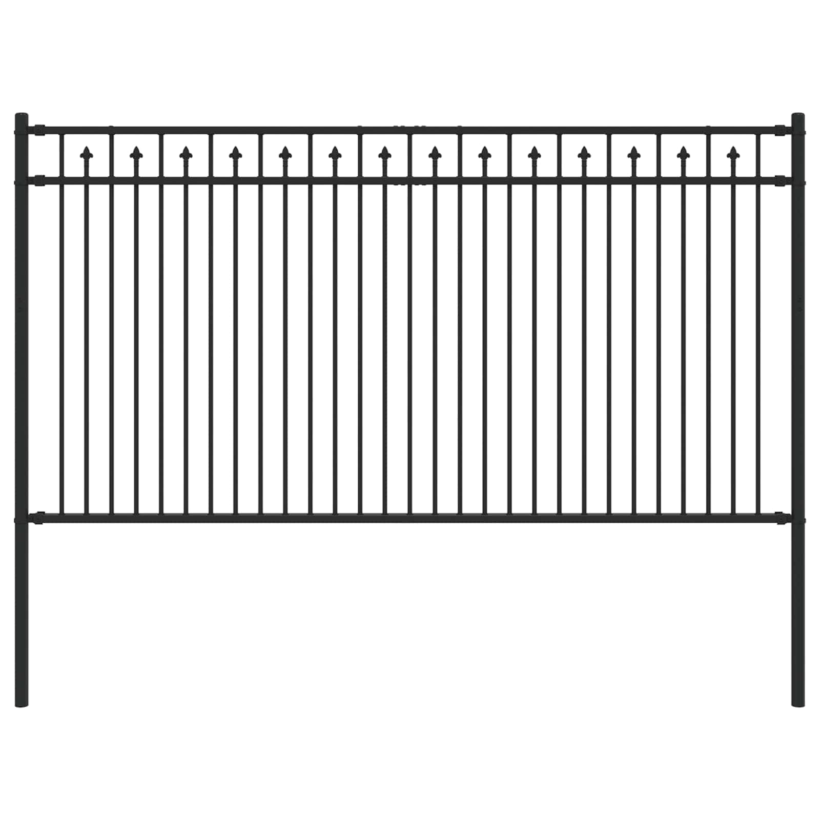 Thumbnail - vidaXL Spitzenzaun Schwarz 200 x 150 cm Pulverbeschichteter Stahl