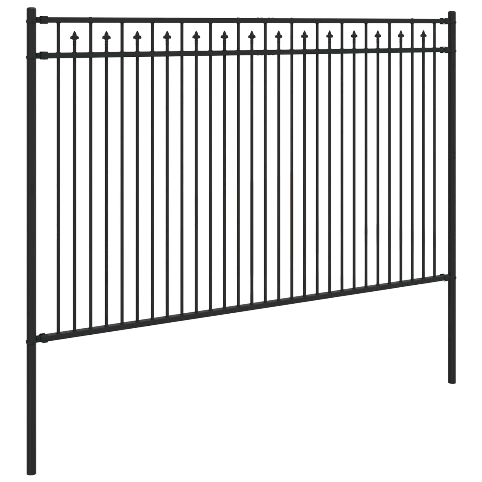 Spike Fence Črna 200 x 166 cm Prašno lakirano jeklo - slika 4