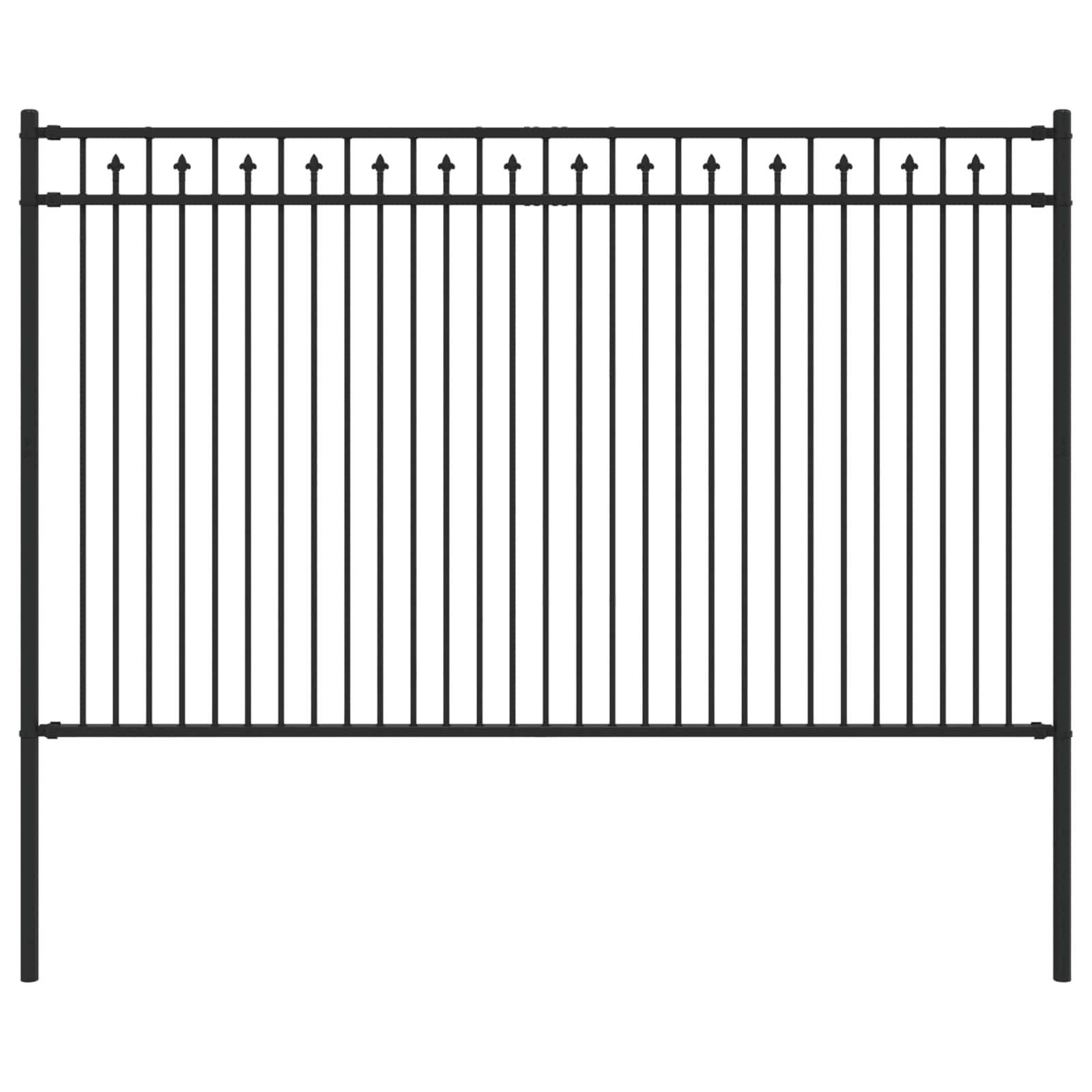 Spike Fence Črna 200 x 166 cm Prašno lakirano jeklo - slika 2