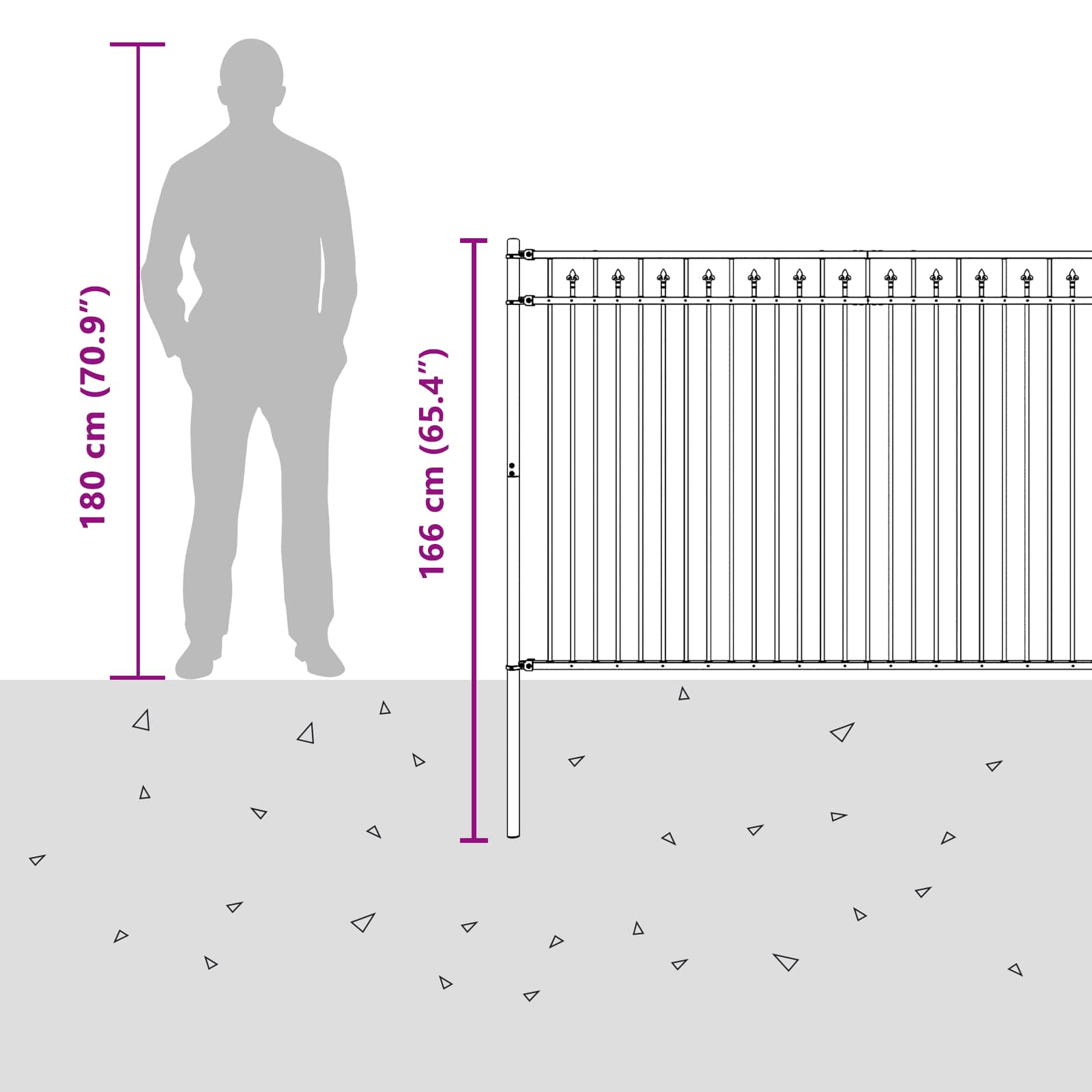 Spike Fence Črna 200 x 166 cm Prašno lakirano jeklo - slika 8