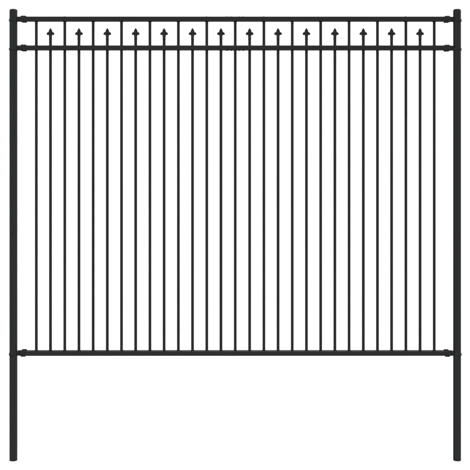 Thumbnail - vidaXL Spitzenzaun Schwarz 200 x 200 cm Pulverbeschichteter Stahl