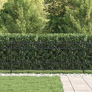 Hádí kroužkový plot Černá 200 x 130 cm Práškově lakovaná ocel - obrázek 3