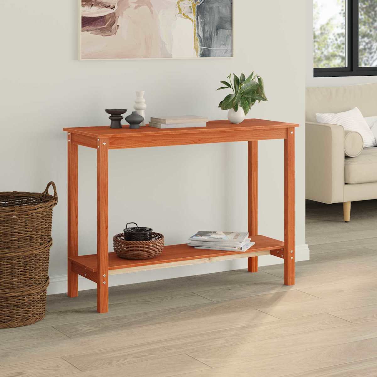 Konsolbord 110 x 40 x 80 cm Massivt fyrretræ