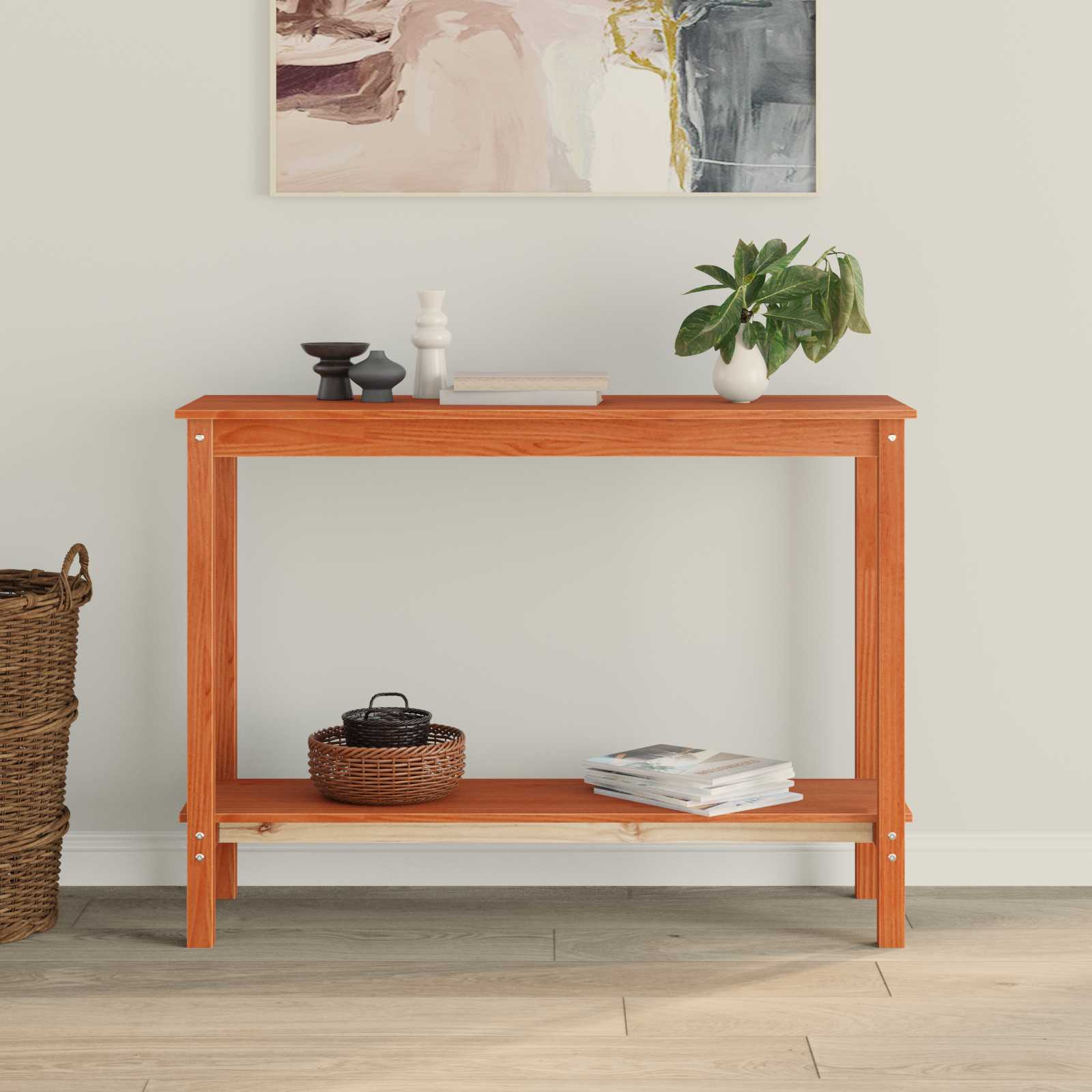 Wandtafel Waskleur Bruin 110 x 40 x 80 cm Massief grenenhout image 4