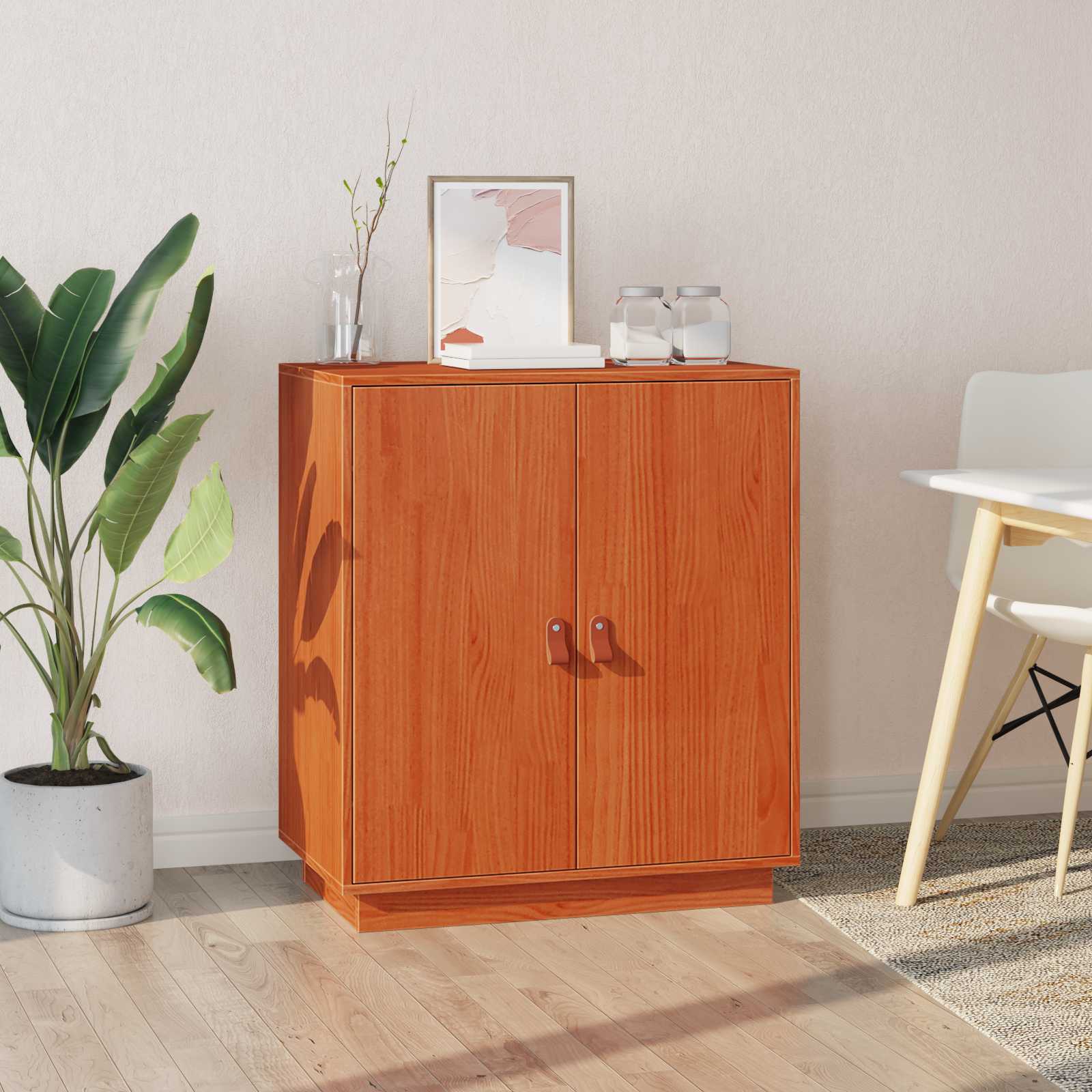 vidaXL Sideboard Wachsbraun 65,5 x 40 x 75 cm Massives Kiefernholz