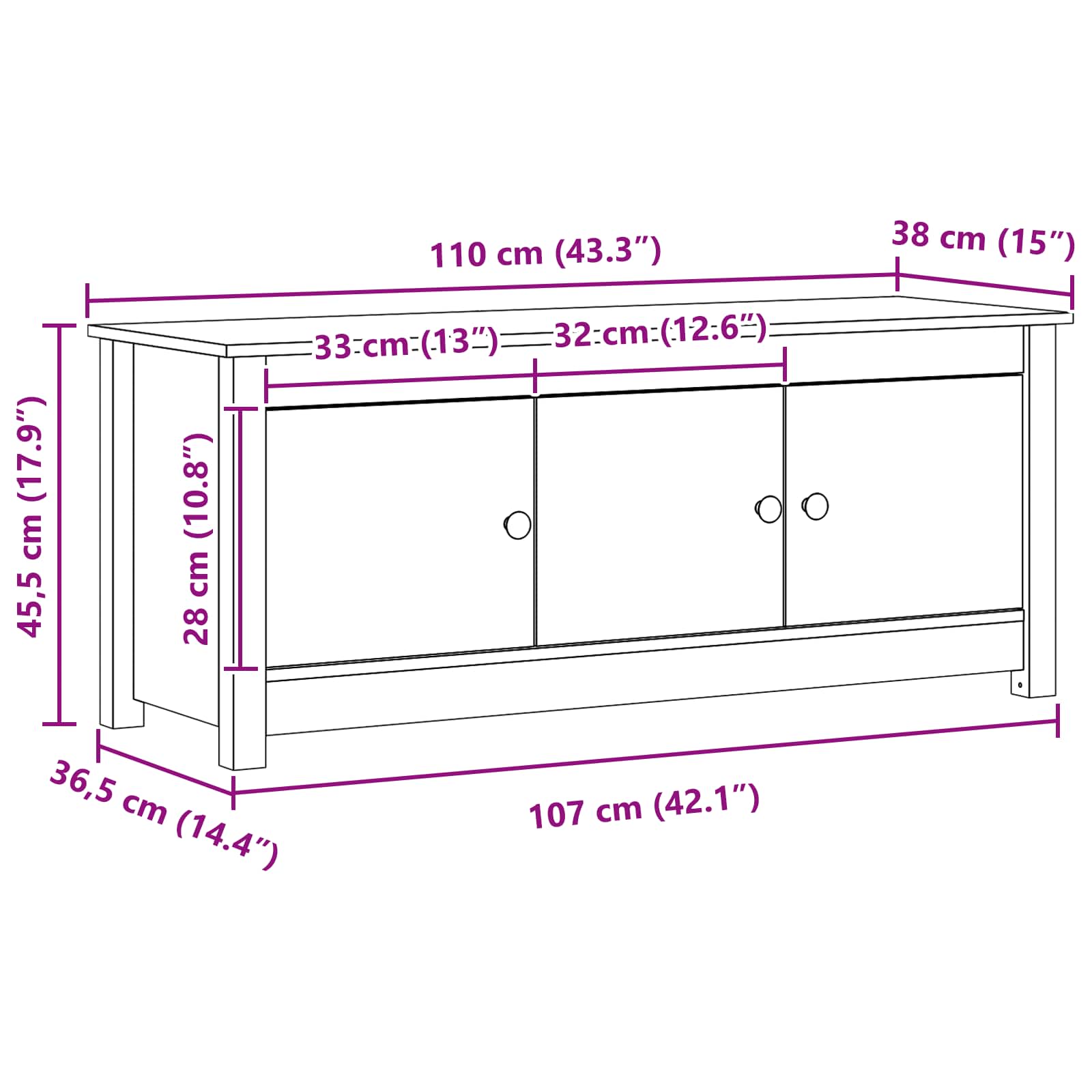 Schoenenkast Wasbruin 110 x 38 x 45,5 cm Massief grenenhout image 10