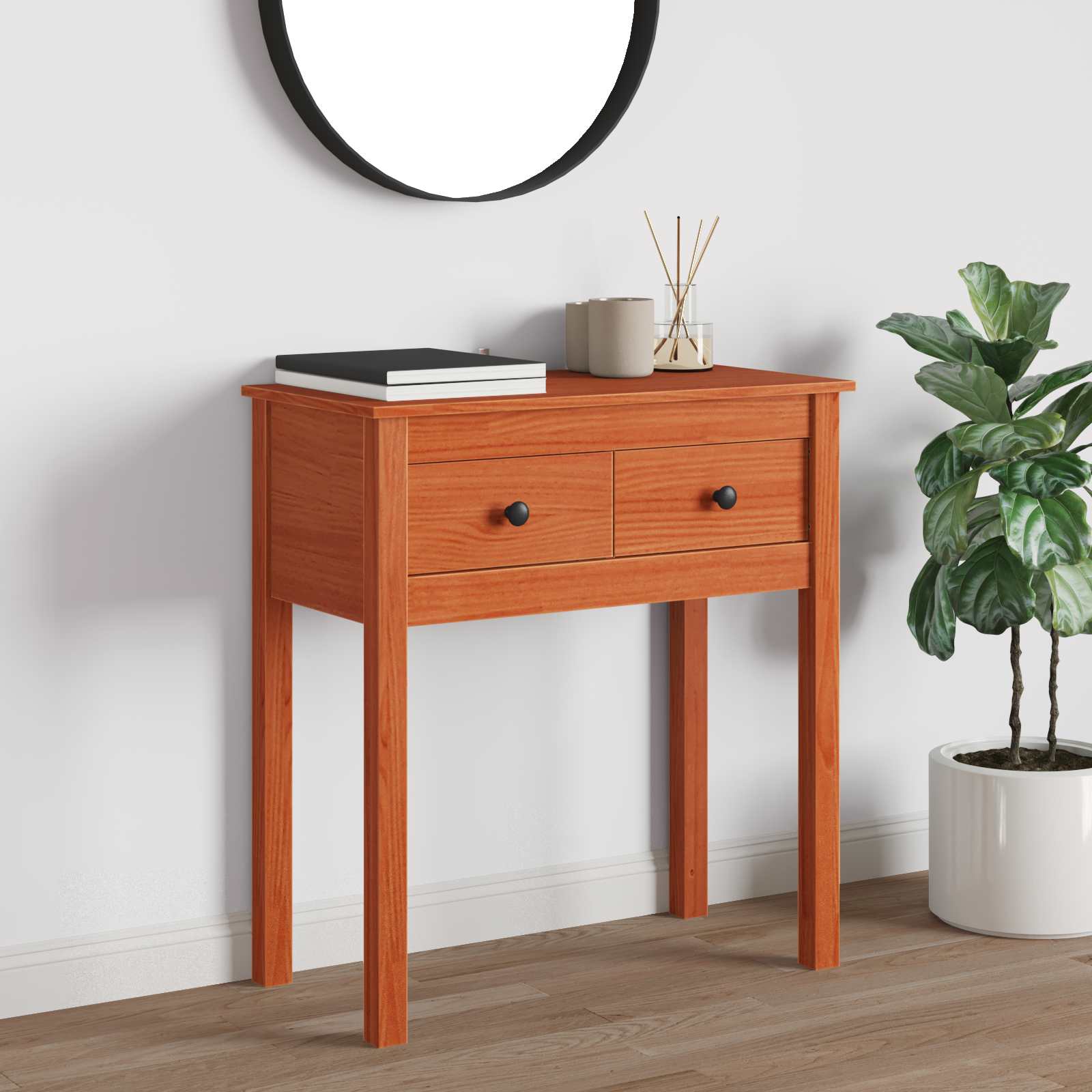 vidaXL Masă de consolă Maro Ceară 70 x 35 x 75 cm Lemn masiv de pin