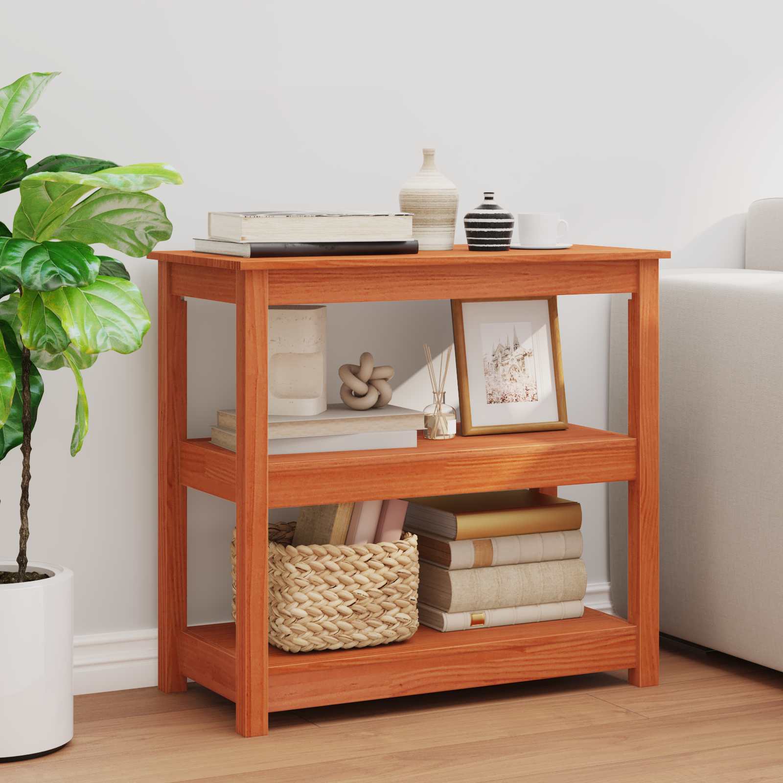 vidaXL Masă de consolă Maro Ceară 80 x 40 x 74 cm Lemn masiv de pin