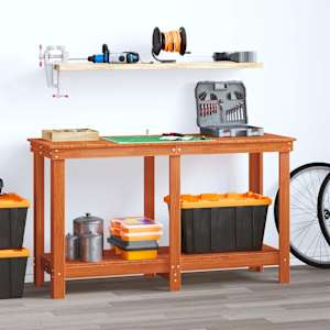 Delovna miza Voskan Rjava 140 x 50 x 80 cm Masivna borovina