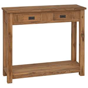 vidaXL Konsoollaud Naturaalne 90 x 30 x 80 cm Tugev teakpuit