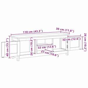 TV stolek 110 x 30 x 40 cm Přírodní Pevné teakové dřevo - obrázek 7