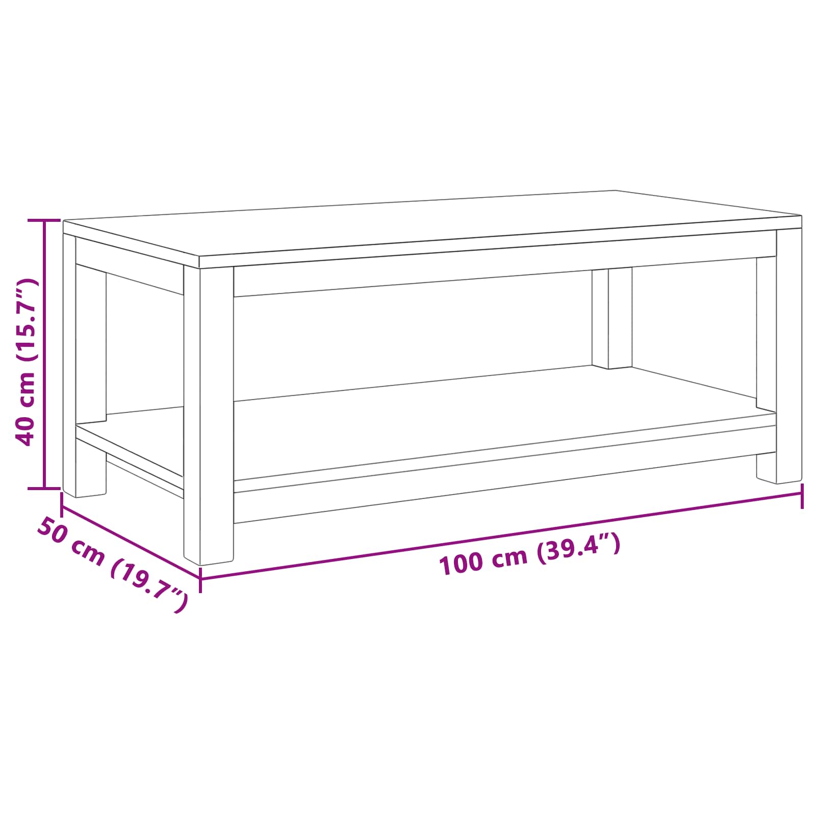Salontafel Naturel 100 x 50 x 40 cm Massief Teakhout image 6