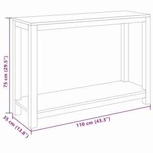 Konzolový stolek Přírodní 110 x 35 x 75 cm Pevné teakové dřevo - obrázek 6