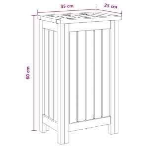 Koš na prádlo Přírodní 35 x 25 x 60 cm Pevné teakové dřevo - obrázek 8