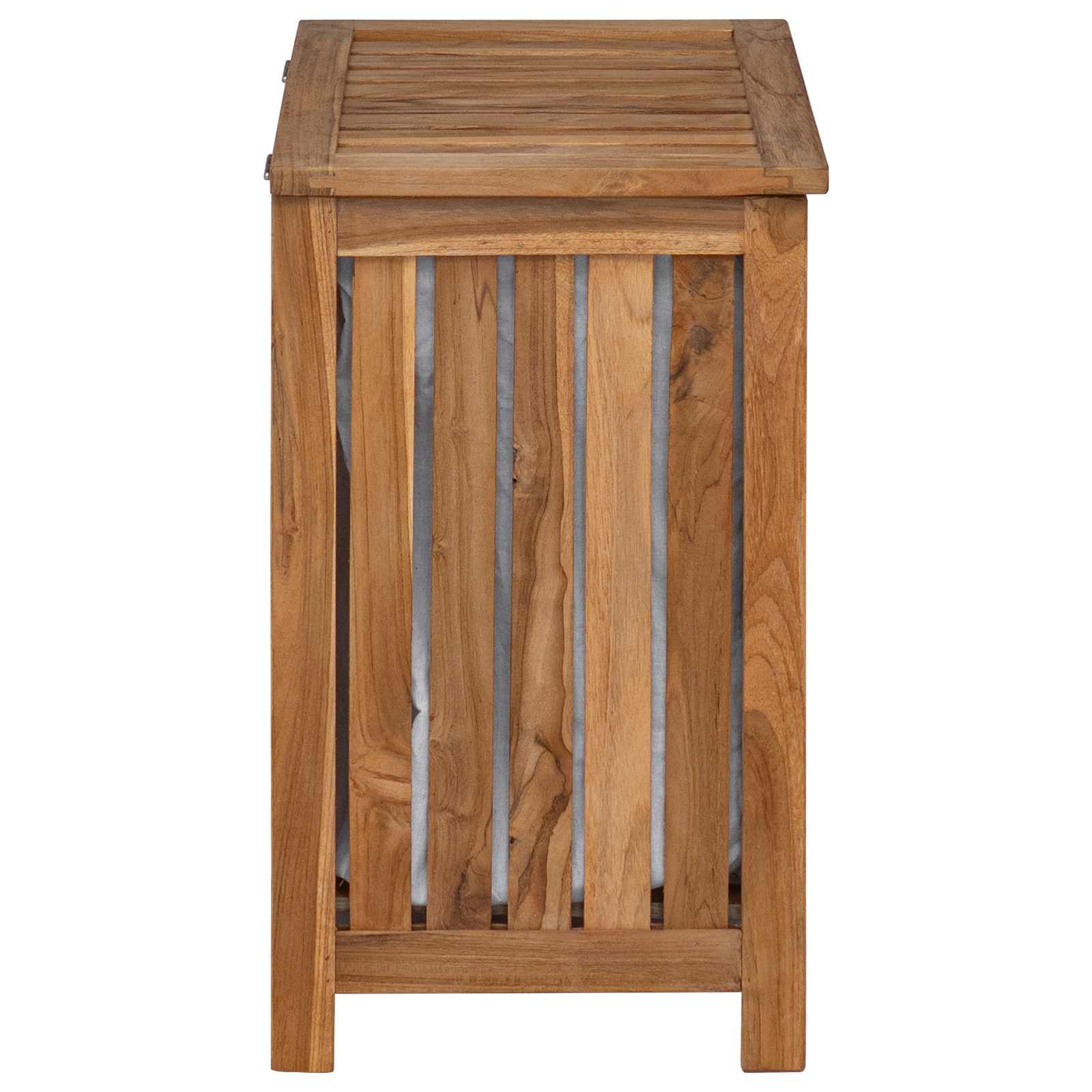 Košara za pranje Naravna 50 x 35 x 60 cm Trden tikov les - slika 5