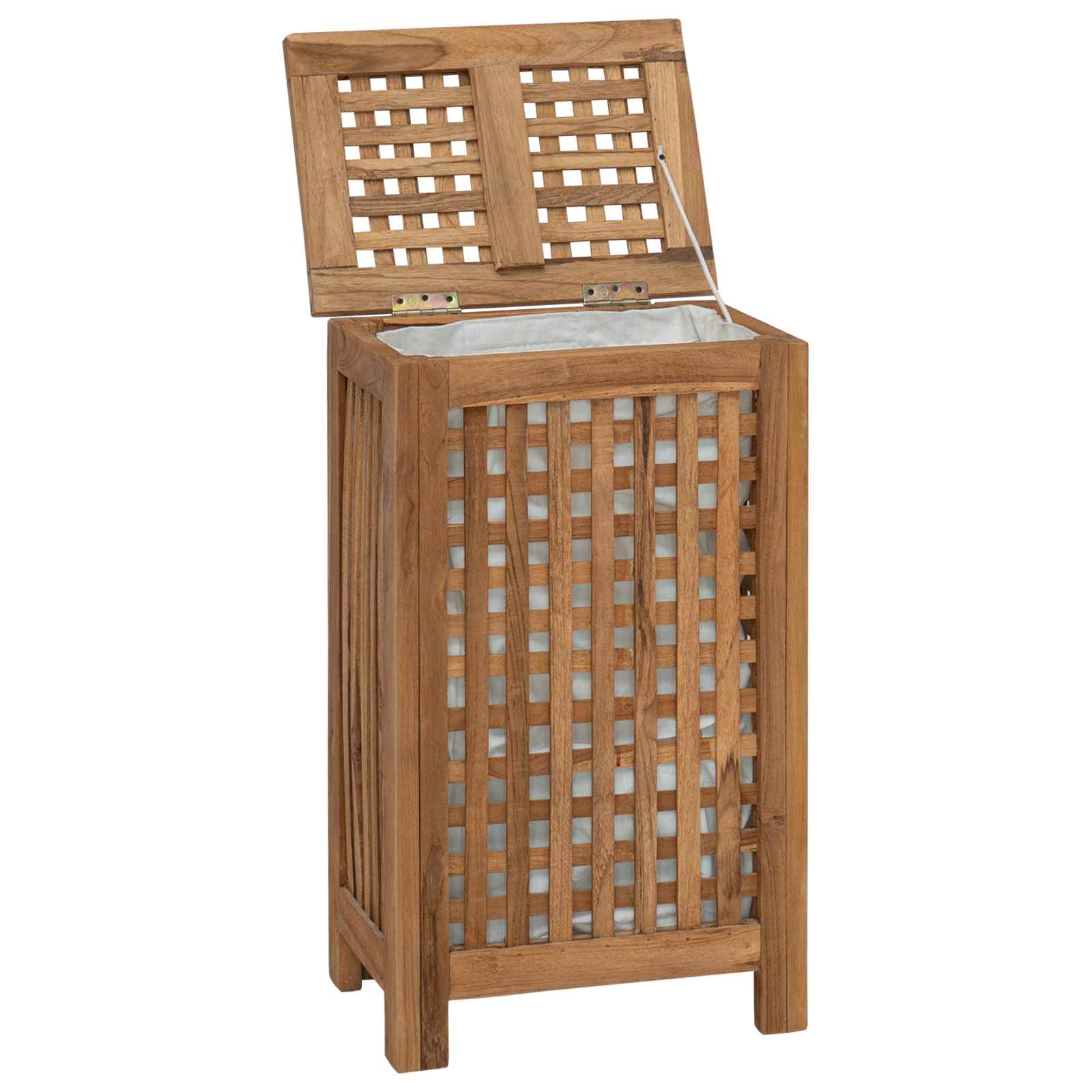 Košara za pranje Naravna 35 x 25 x 60 cm Trden tikov les - slika 3