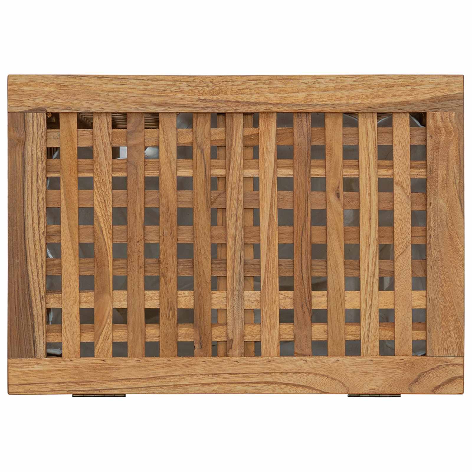 Košara za pranje Naravna 50 x 35 x 60 cm Trden tikov les - slika 6