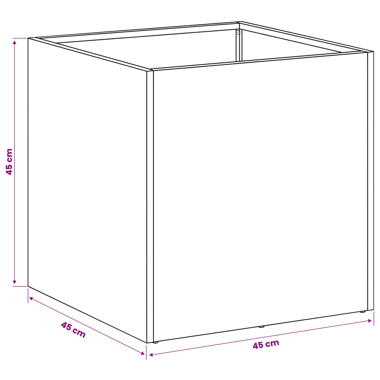 Plantenbak Olijfgroen 45 x 45 x 45 cm Koudgewalst staal image 7