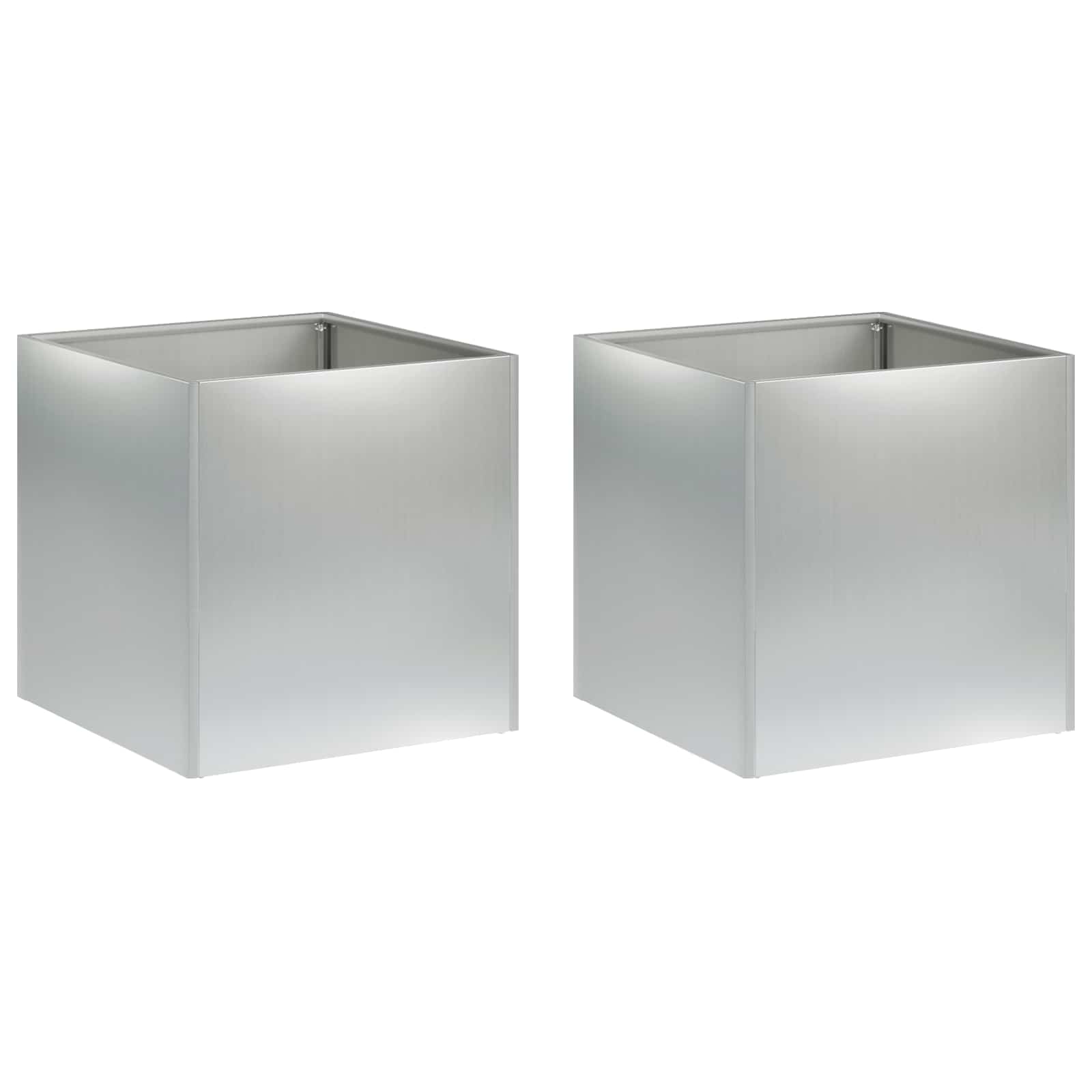 Tuin Bloempot 2 st zilver 45 x 45 x 45 cm Gegalvaniseerd staal image 2