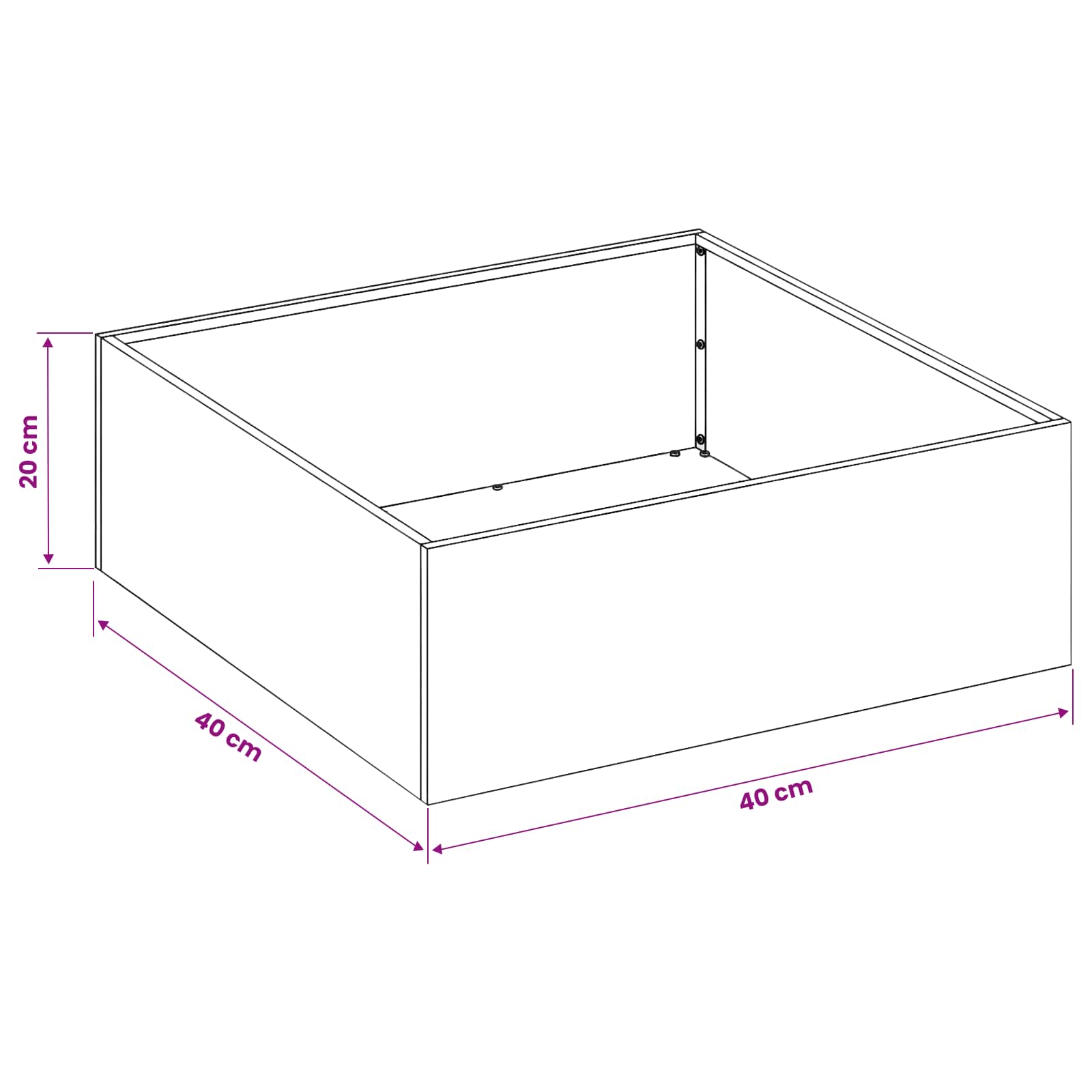 Plantenbak Olijfgroen 40 x 40 x 20 cm Koudgewalst staal image 7