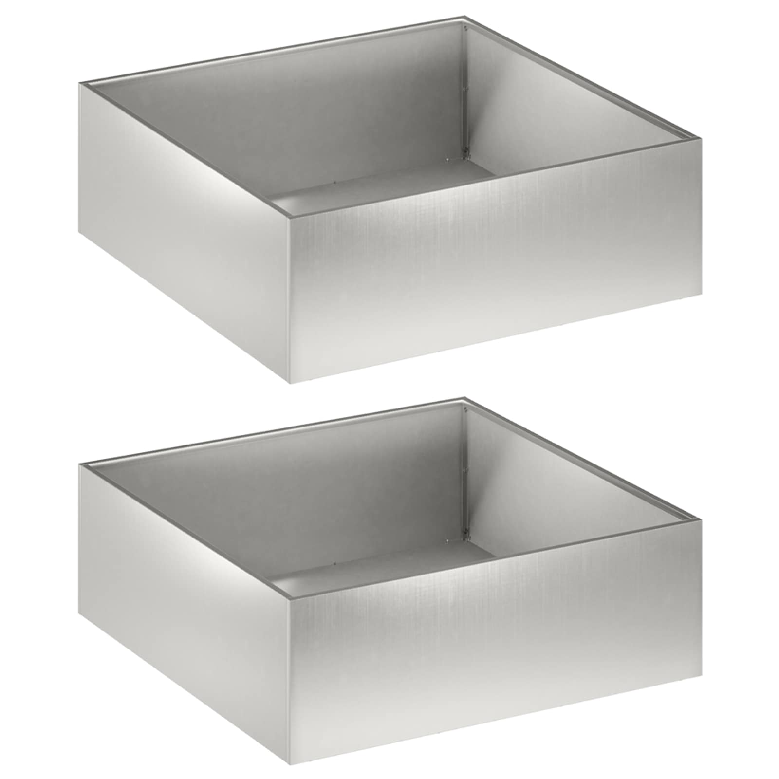 Plantenbak 2 st zilver 40 x 40 x 20 cm Roestvrij staal image 2