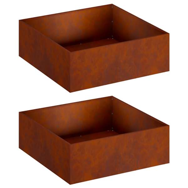 vidaXL Aia istutuspot 2 tk Rooste 40 x 40 x 20 cm