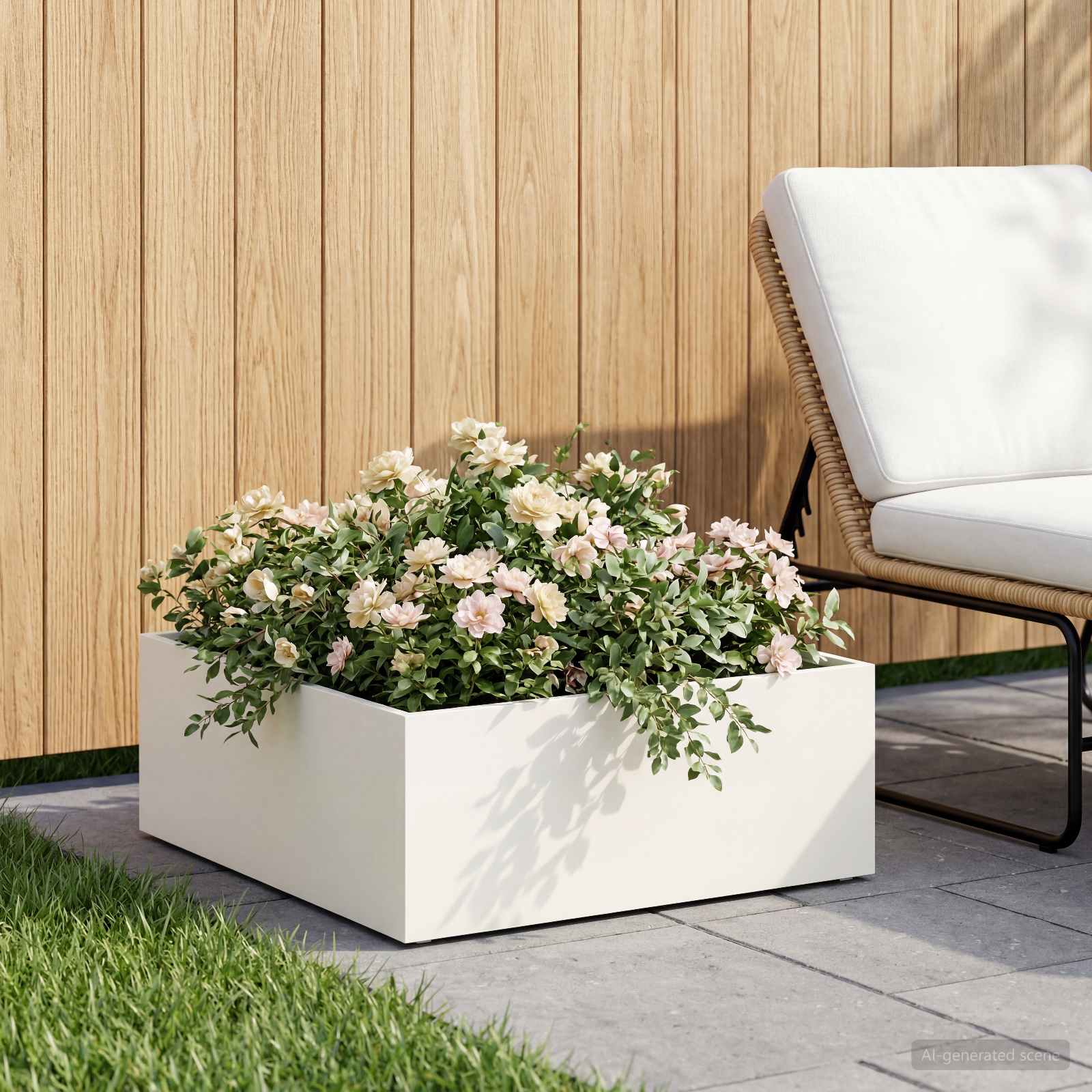 Plantenbak Wit 60 x 60 x 20 cm Koudgewalst staal image 1