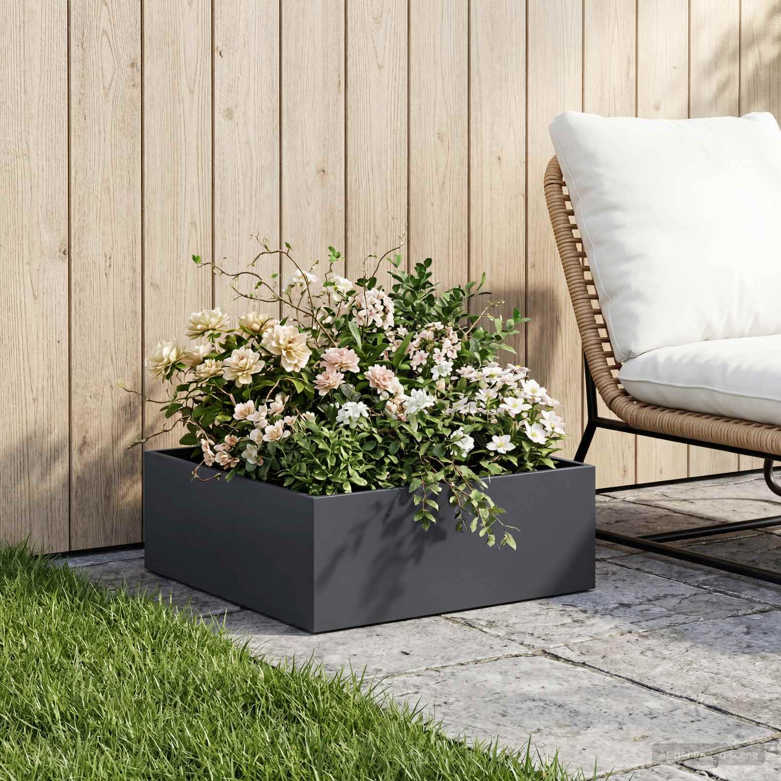 vidaXL Vază pentru Grădină Antracit 60 x 60 x 20 cm