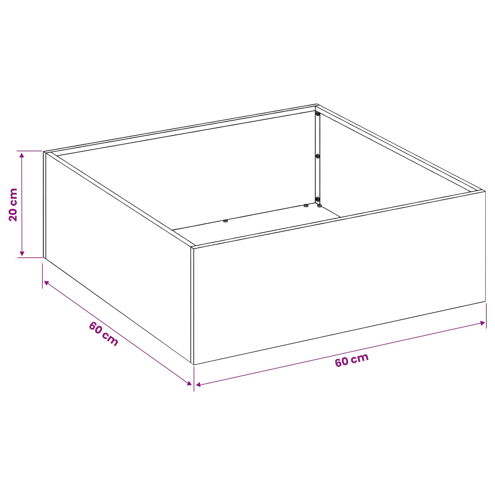 Plantenbak Olijfgroen 60 x 60 x 20 cm Koudgewalst staal image 7