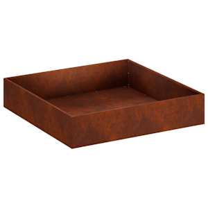 vidaXL Aia istutuspot Rooste 80 x 80 x 20 cm Ilmastikukindel teras